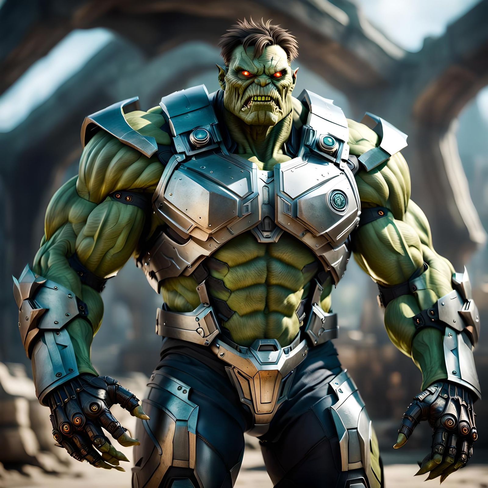 Armored Sci-Fi Monster Portrait in High Resolution