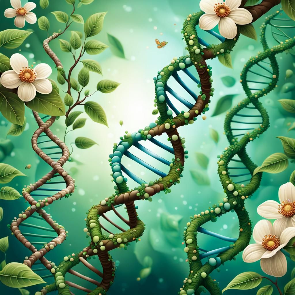 DNA Helices Transform to Tree Branches: Photorealistic Art