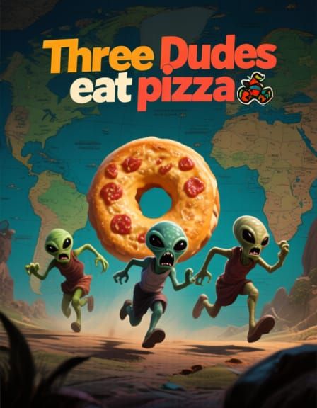 Three Dudes Eat Pizza: Epic Game Cover Art