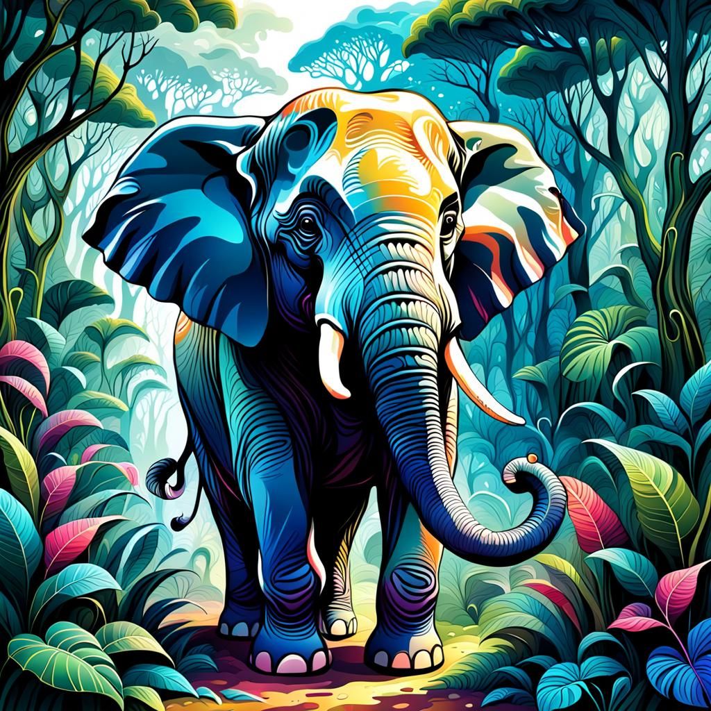 an elephant in the jungle