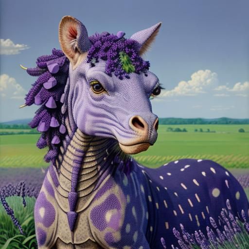 Hyperrealistic Tractor Monster in Oil Painting