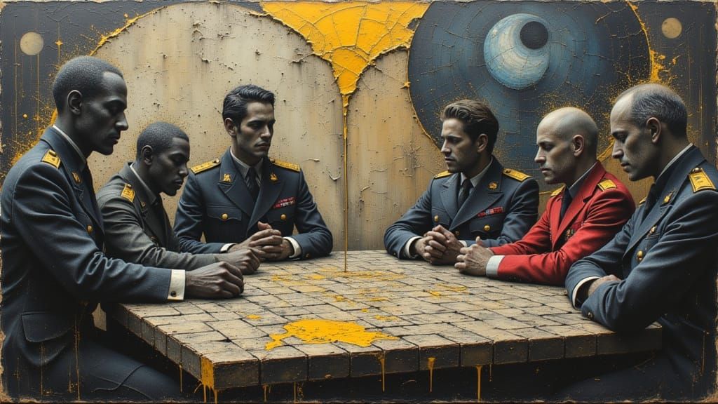 Surreal Risk Board Game With Military Players