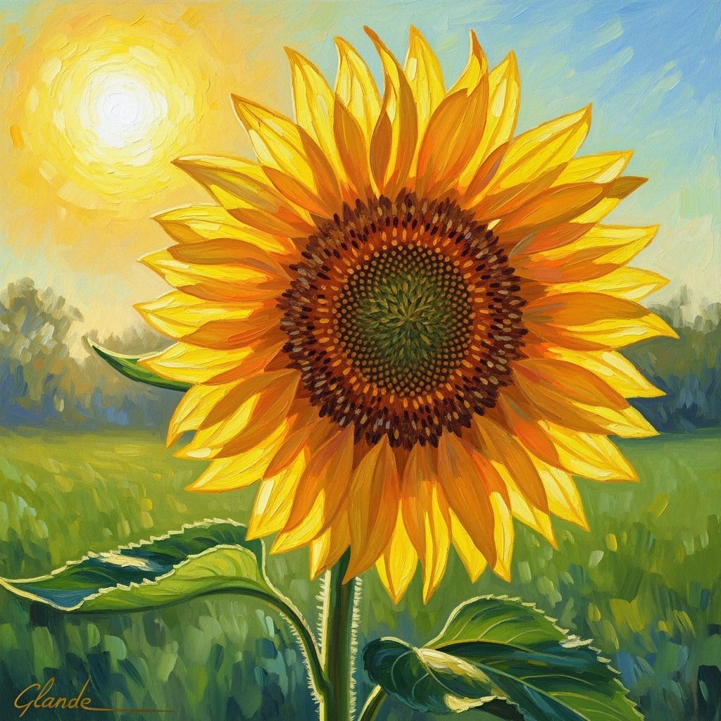 Vibrant Sunflower in Golden Hour Light