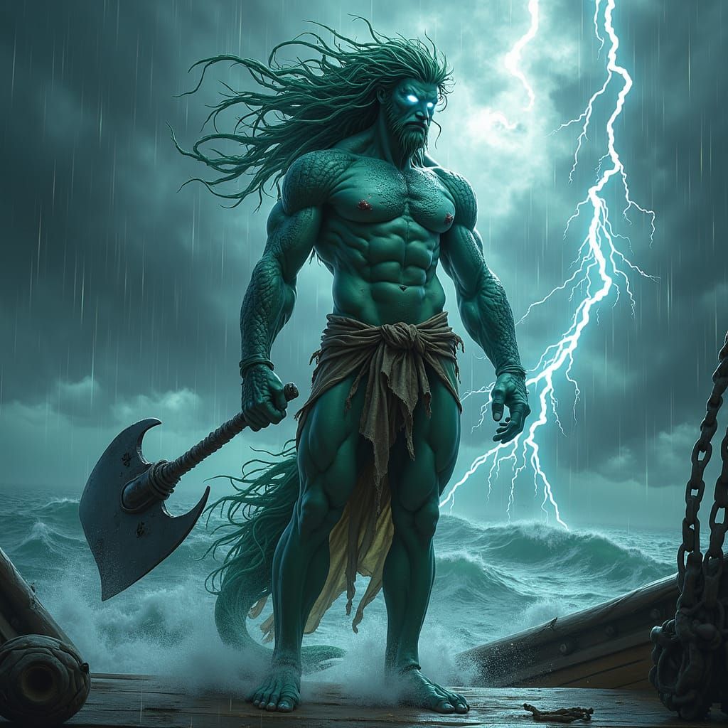 Majestic Undine Druid Controls Storm on Pirate Ship
