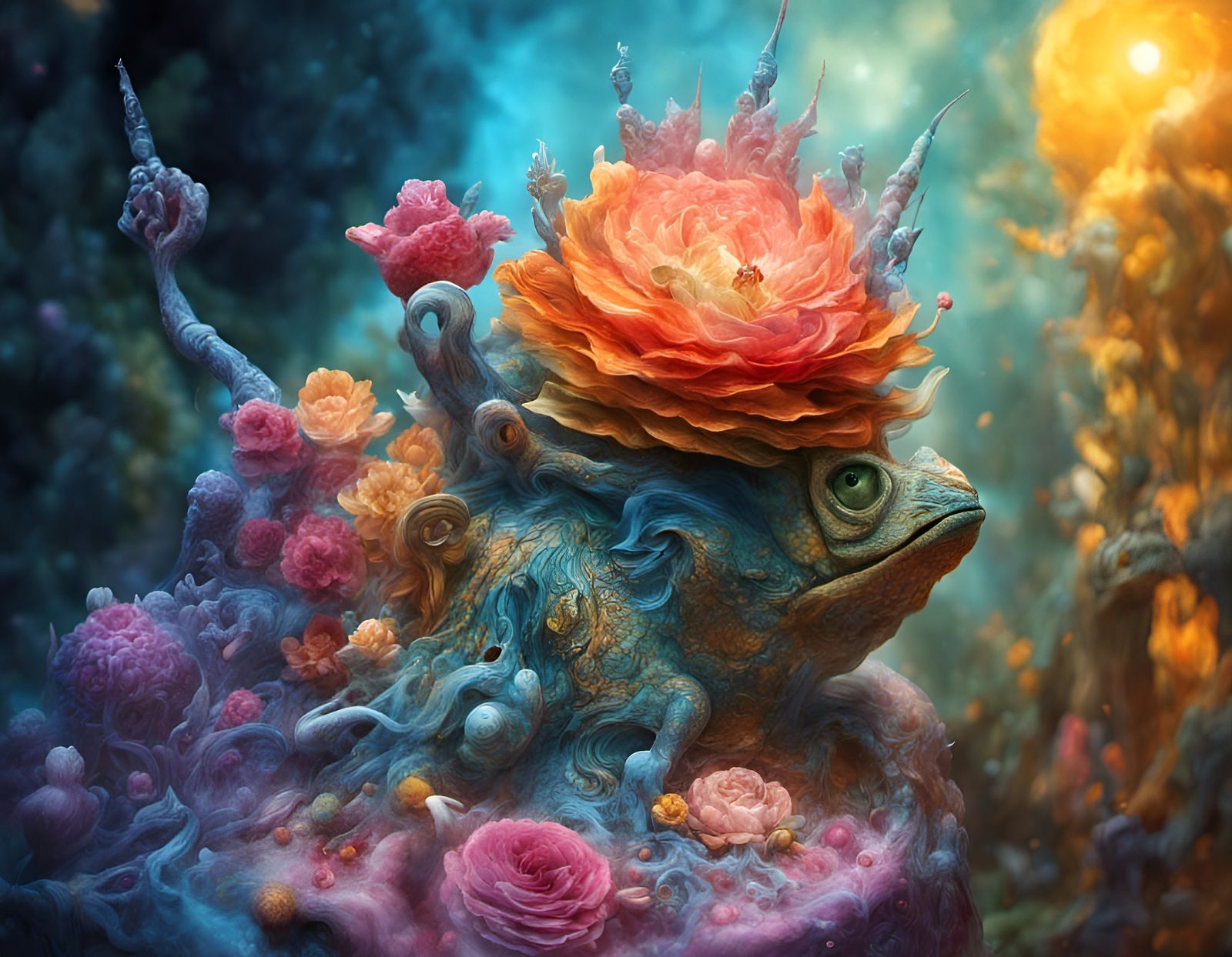 Cosmic Fractal Chameleon in a Rose Garden