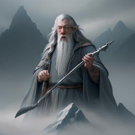 Detailed Matte Painting of Gandalf in Fantasy Style