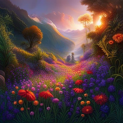 Wildflower Bouquet in a Digital Art Style