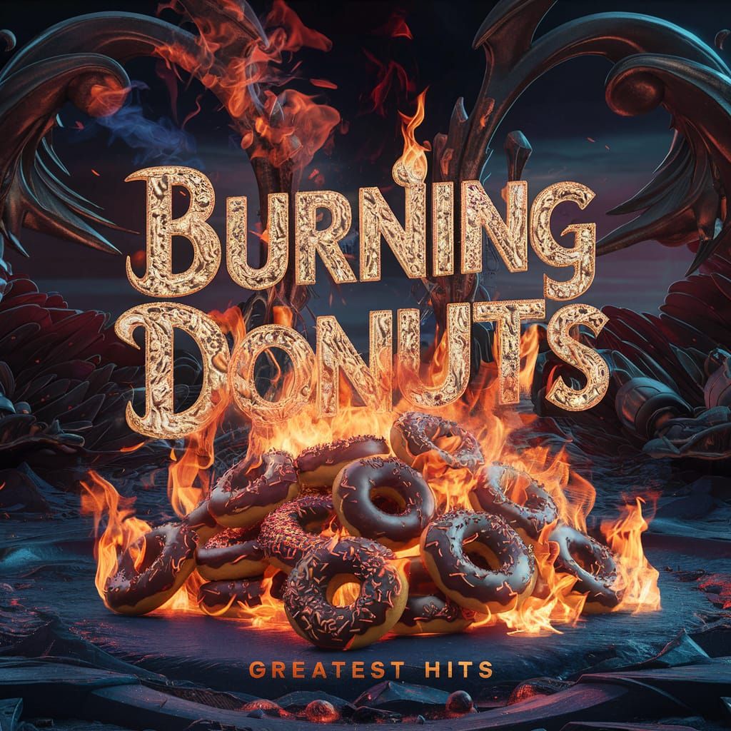 Burning Donuts Album Cover Art in 8k