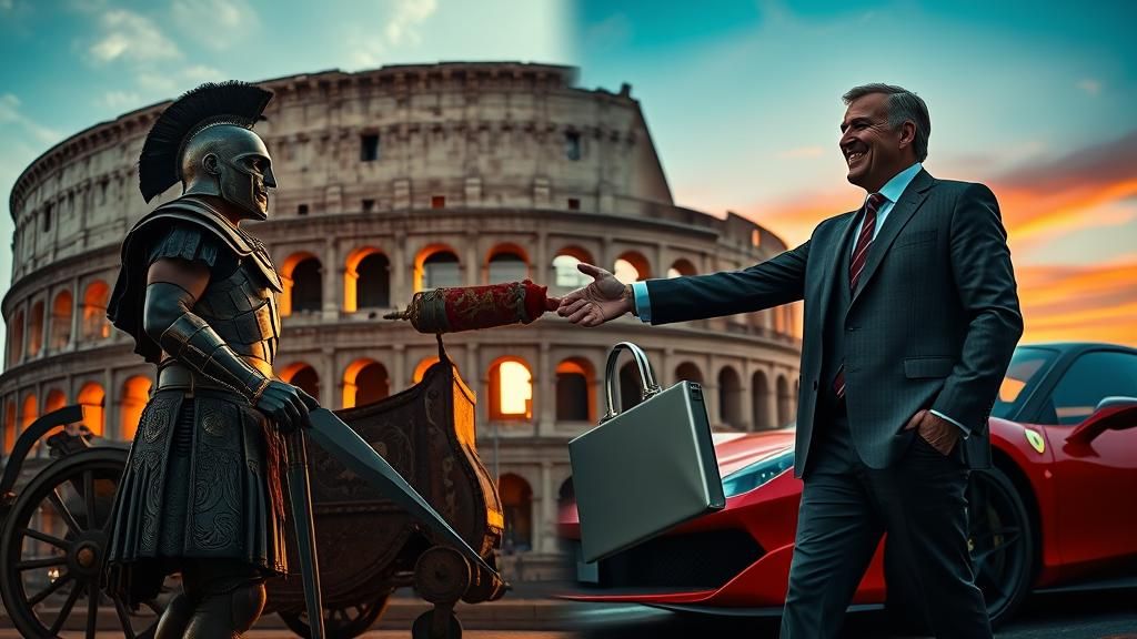 Colosseum Split: Ancient Gladiator Meets Modern Businessman