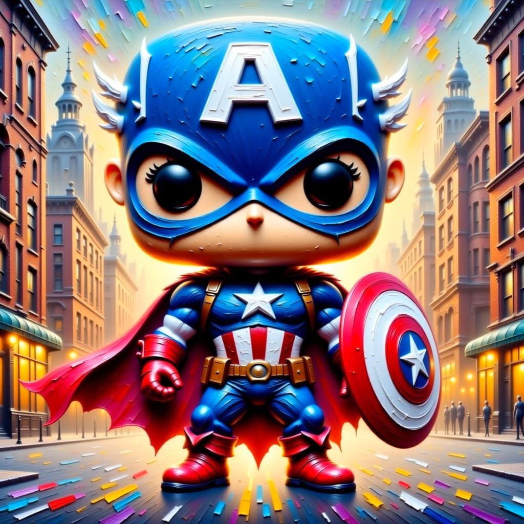 Captain America Funko Pop Style with Palette Knife
