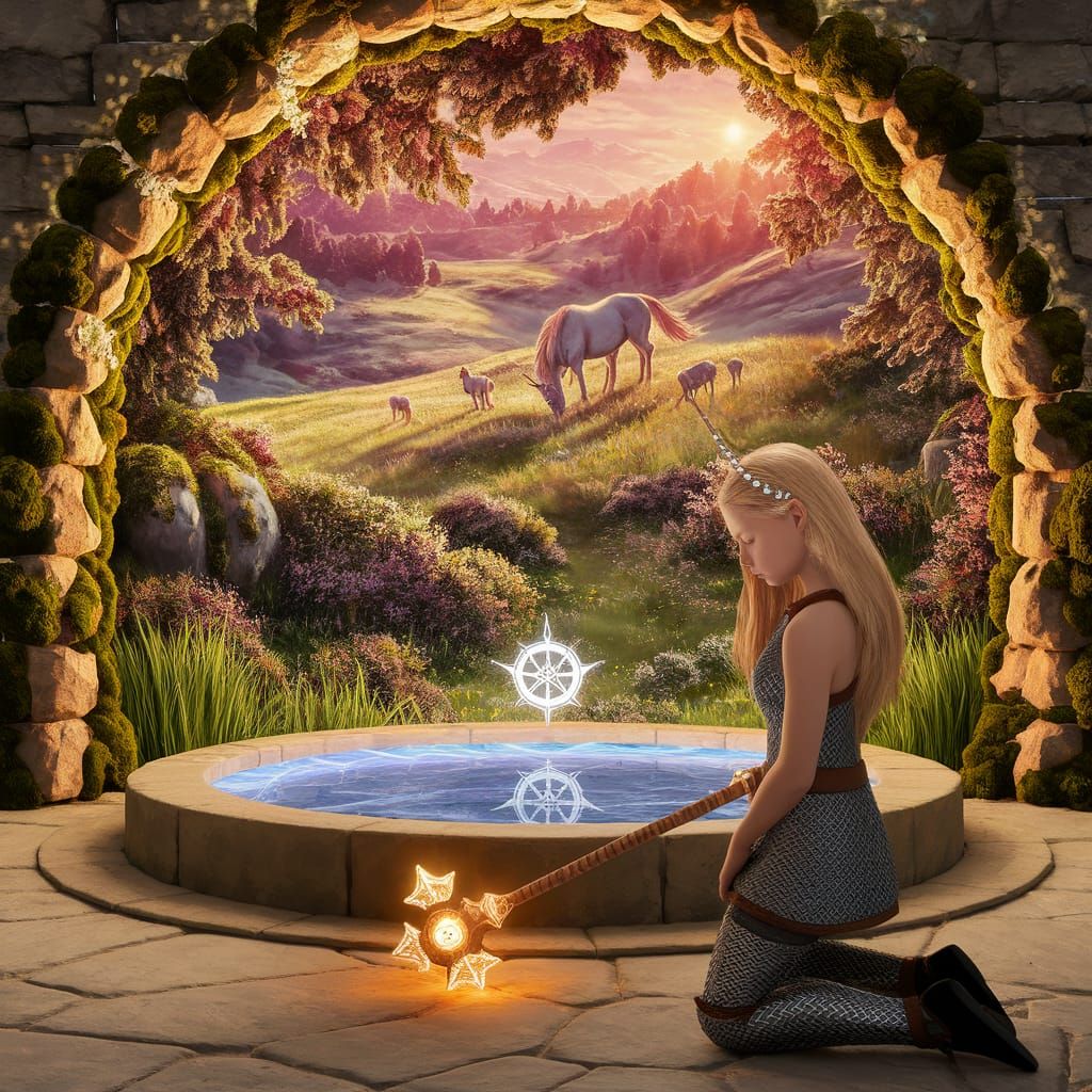 Lurue's Temple: Paladin's Prayer in Comic Book Style