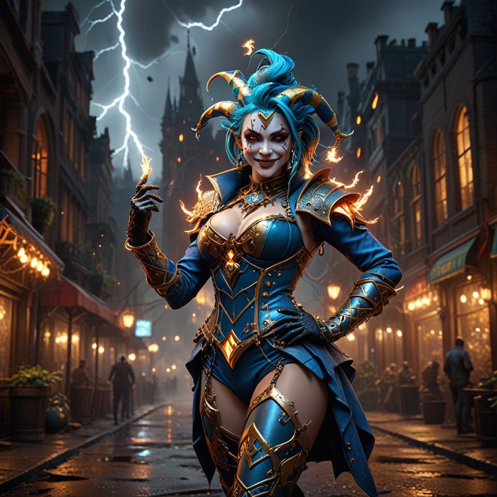 Goddess of Destruction in Fierce Steampunk Attire