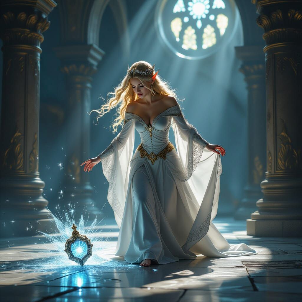 Elven Princess Drops Sacred Artifact in Temple