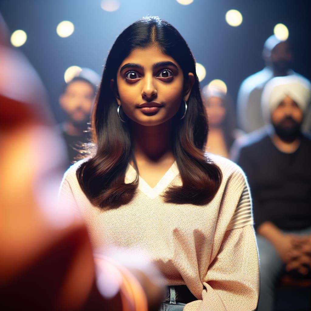 Hypnotized Volunteer on Stage in a Hypnotism Show