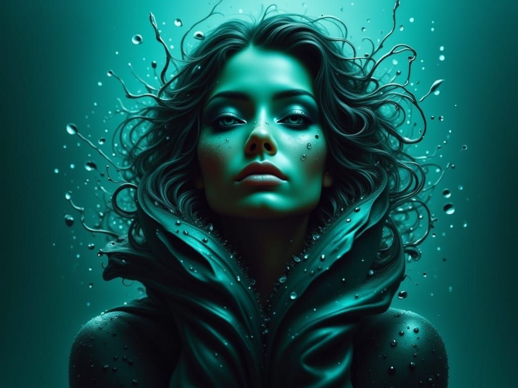 Ethereal Goddess in Iridescent Hues