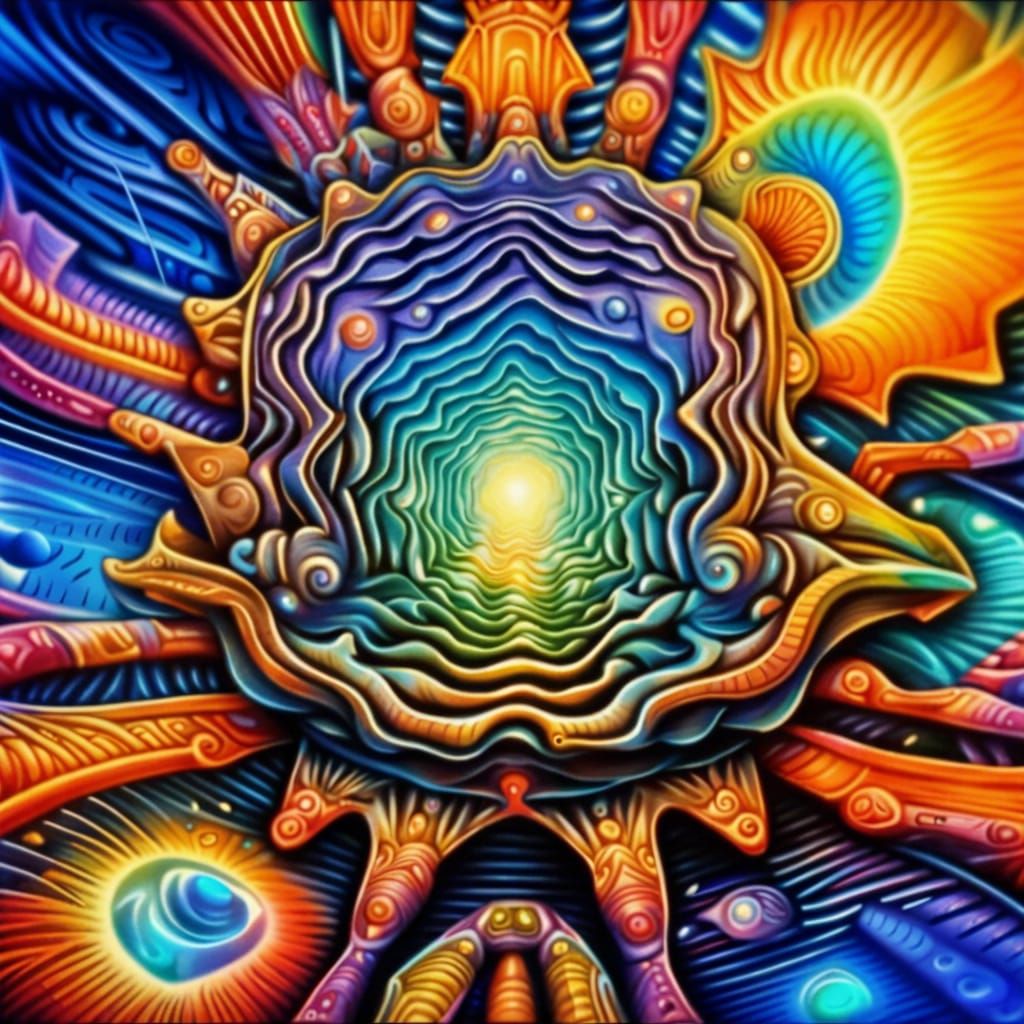 Intricate Brain Doors of Perception in Holographic Style