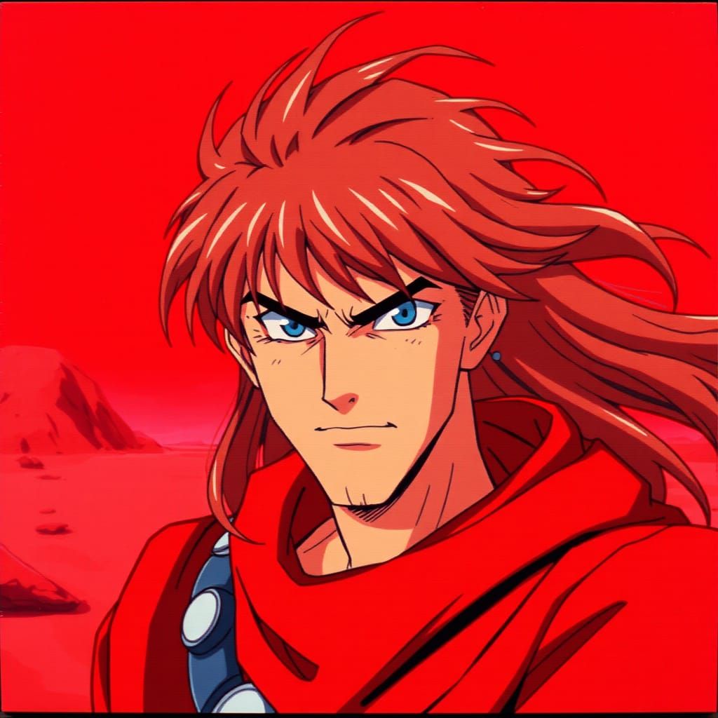 Berserk's Guts in Red Desert: VHS Anime Screenshot