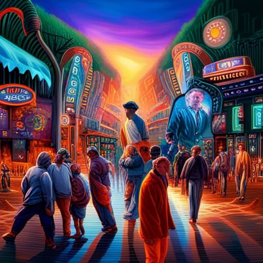 Time Travelers Escape Y2K: A Matte Painting