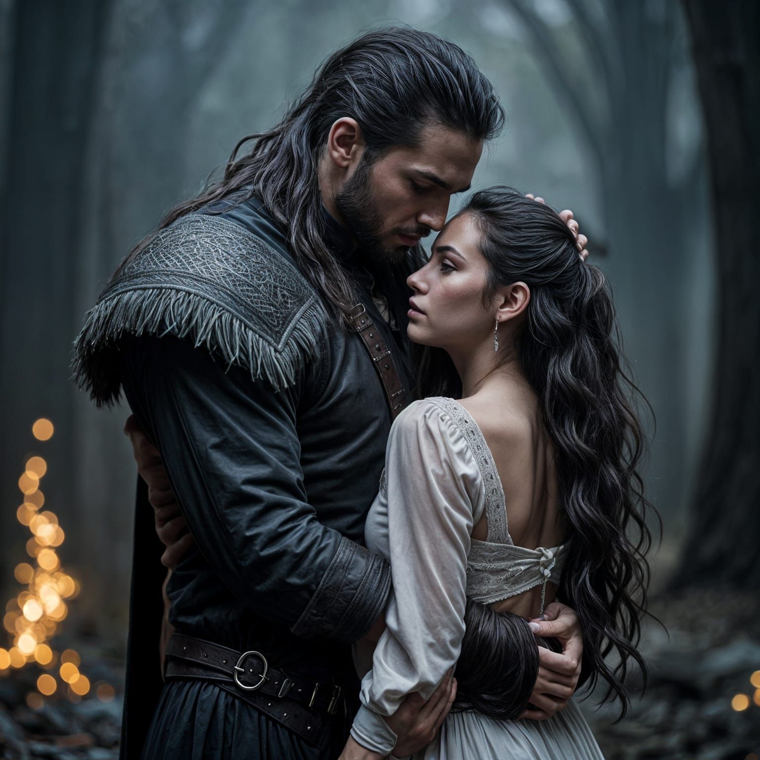 Viking Warrior's Intense Love in Dark Setting