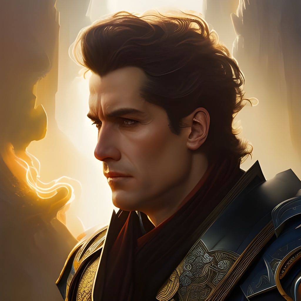 Dream of the Eternals: Watercolor Portrait in Art Nouveau St...