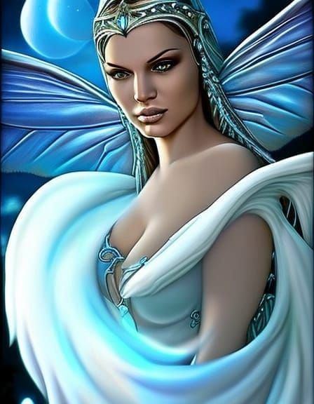 Beautiful Moth Woman with Intricate Wings