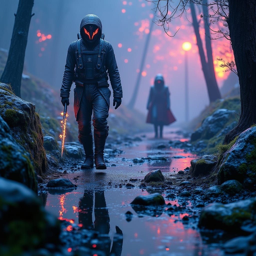 Hansel and Gretel in a Neon Galaxy