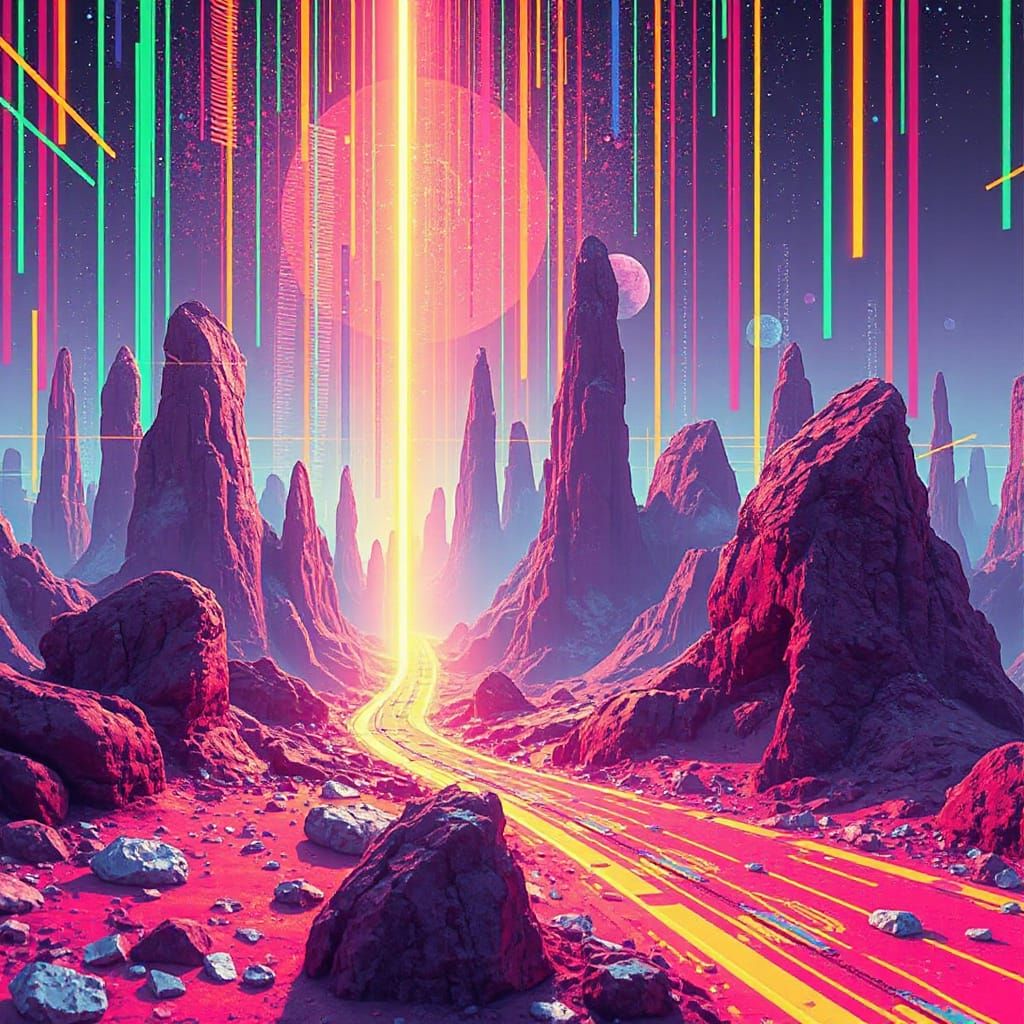 Glitchcore landscape