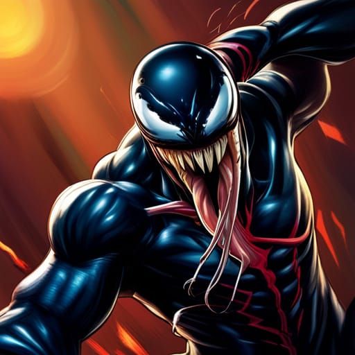 Hyperrealistic Venom Splash Art Portrait