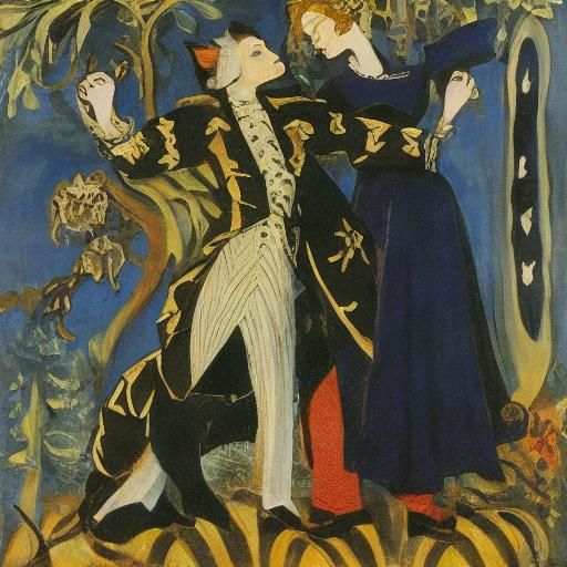 Vampire Cat Portrait in Avant-Garde Style