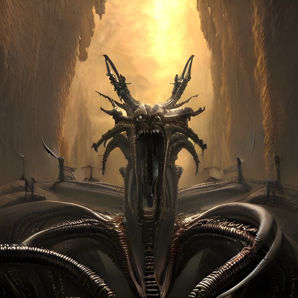 Xenomorph Monolith: Epic Dark Fantasy Concept Art