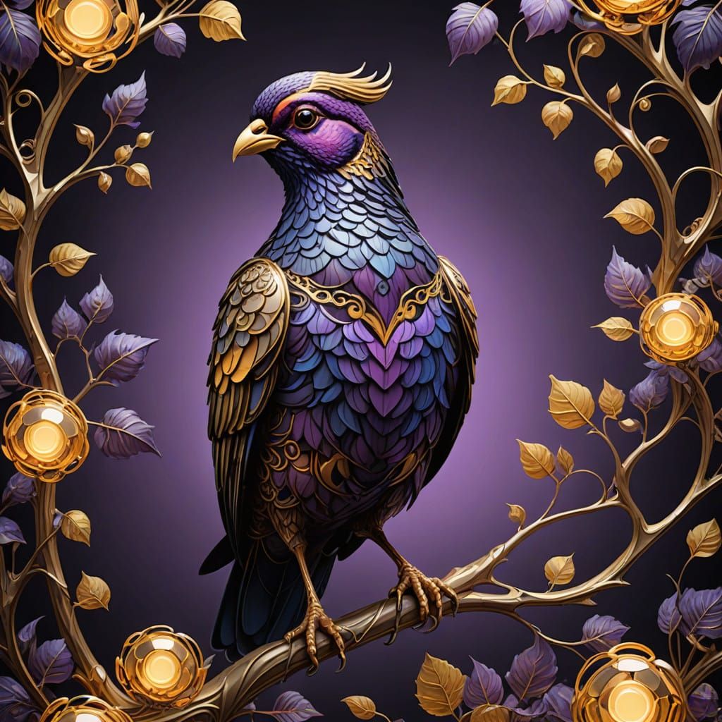 Majestic Partridge in Dreamlike Pear Tree