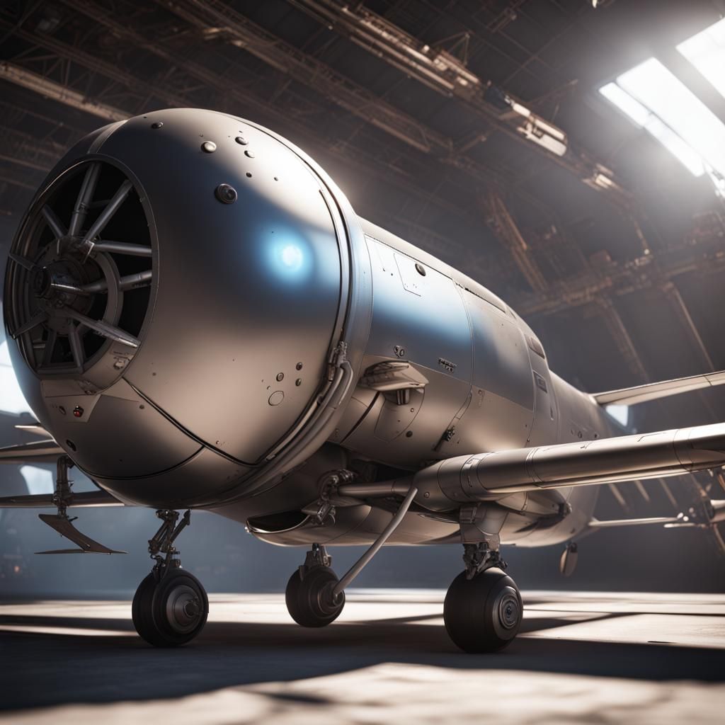 Detailed Spherical Aircraft with 3D Shading