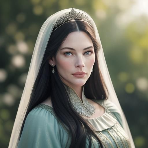 Arwen's Ethereal Portrait in Elegant Dress