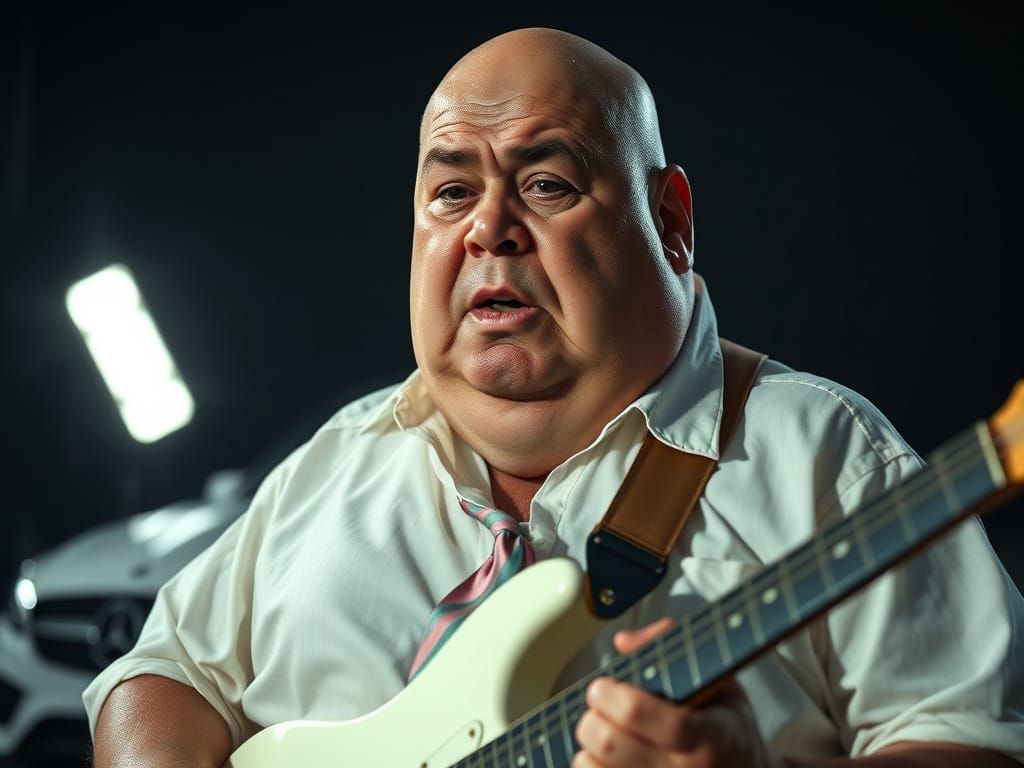 Sweat-Drenched Rockstar in Cinematic Portraiture