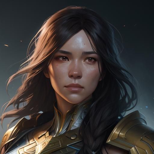 Elemental Portrait in Art Nouveau Style