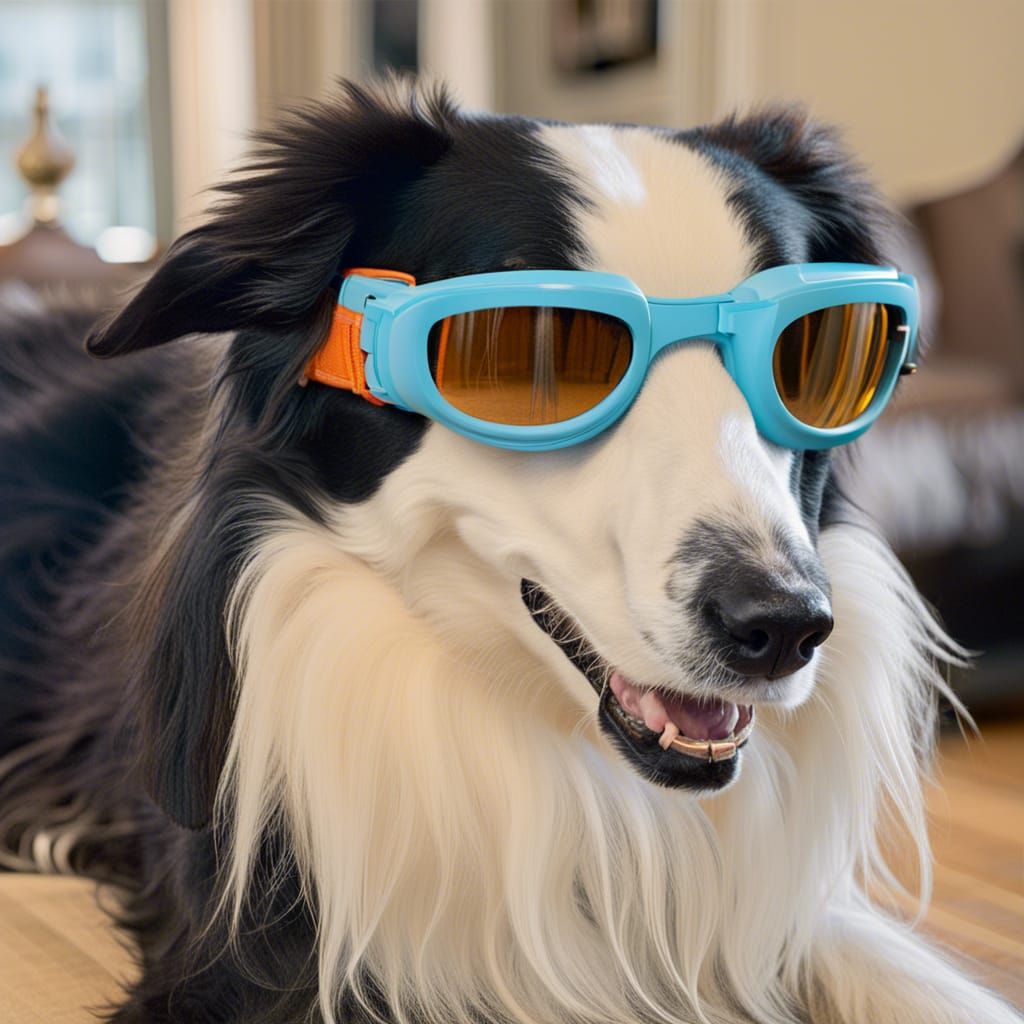 Border Collie Looking Cool in Doggles
