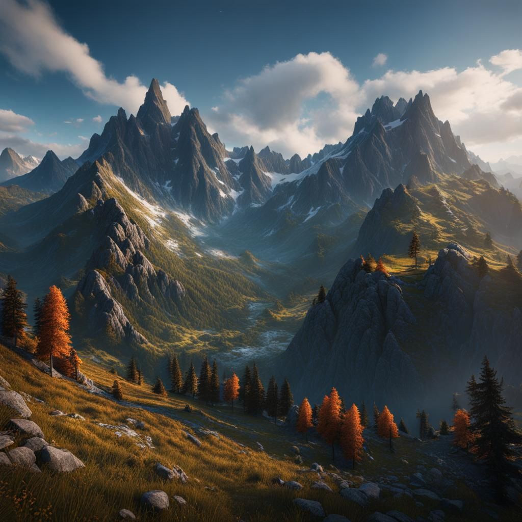 Detailed Matte Painting of Tatry Mountains