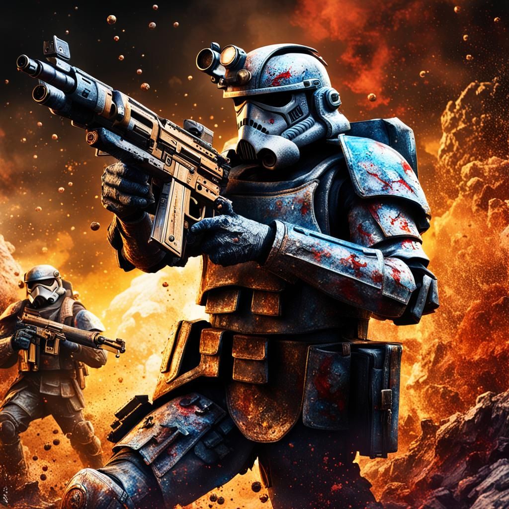 Warhammer 2000 Trooper in Epic Sci-Fi Battle