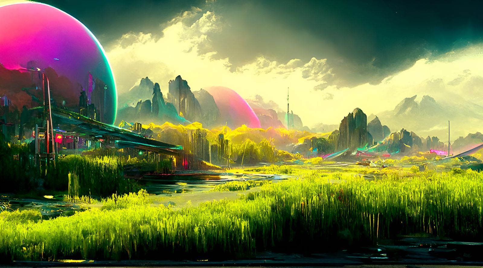 Neon Tokyo Cityscape in Retrowave Style