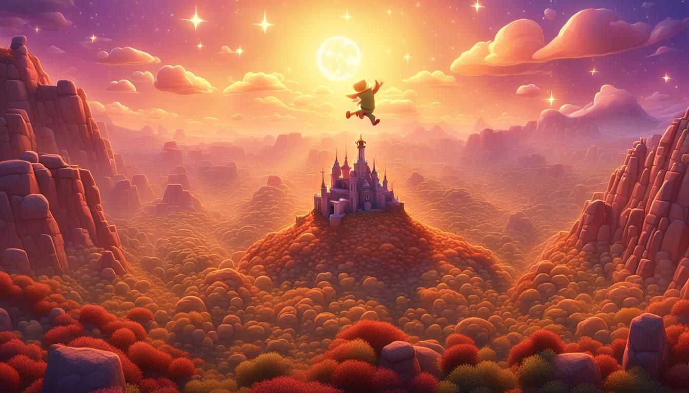 Lia the Star in Distant Sky: Pixar-Style 3D Art