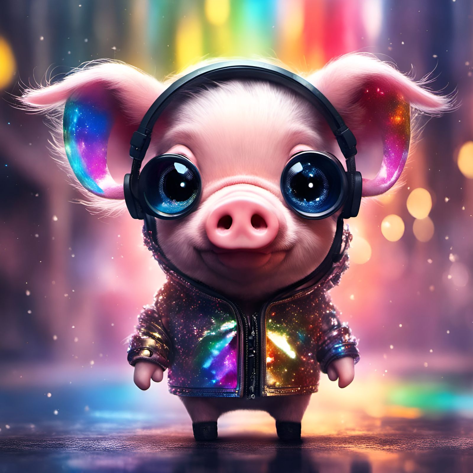 Disco Pig: Adorable Chibi Art