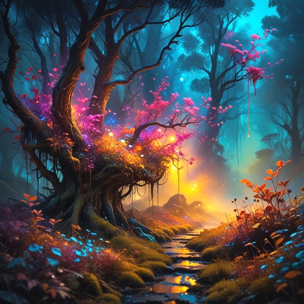 Surreal Wet-on-Wet Watercolor Village