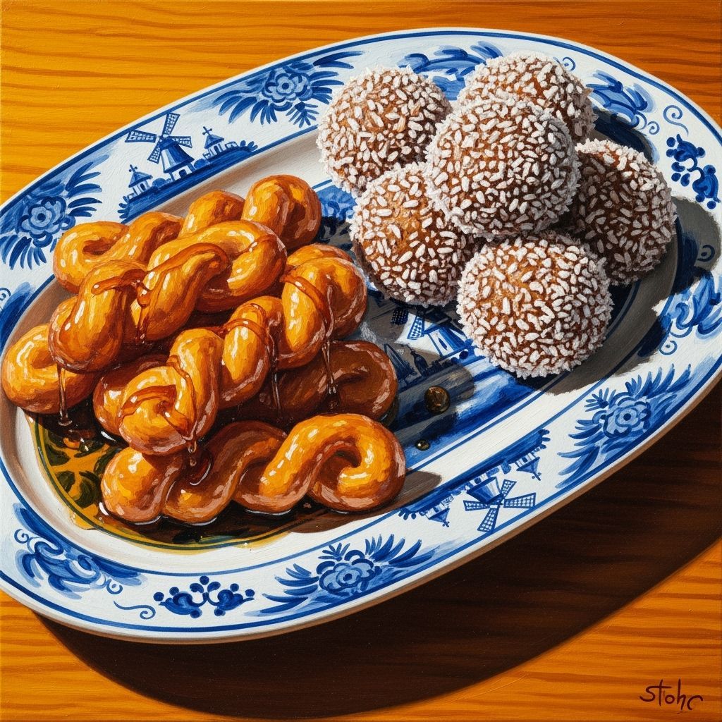 Expressionist Oil Painting of Koeksisters and Koesiesters