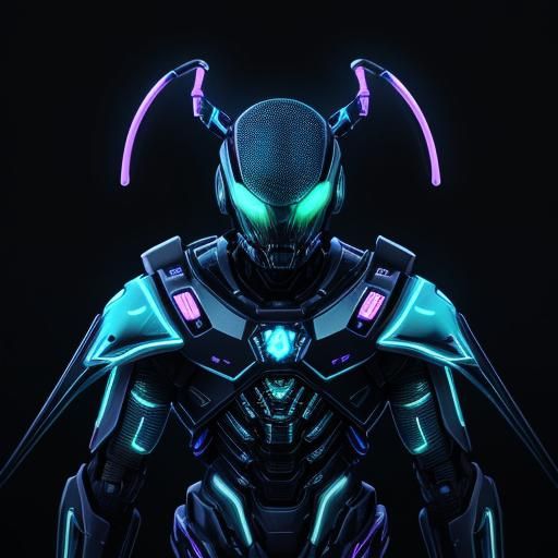 Bioluminescent Alien Beetle in Neon Noir