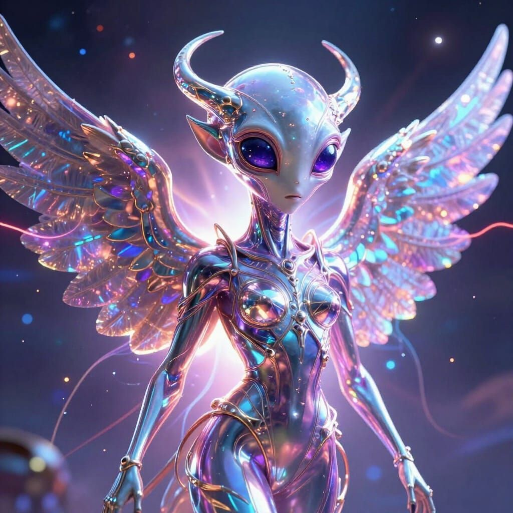 Hyper-Realistic Angelic Alien NFT with Gamma Waves
