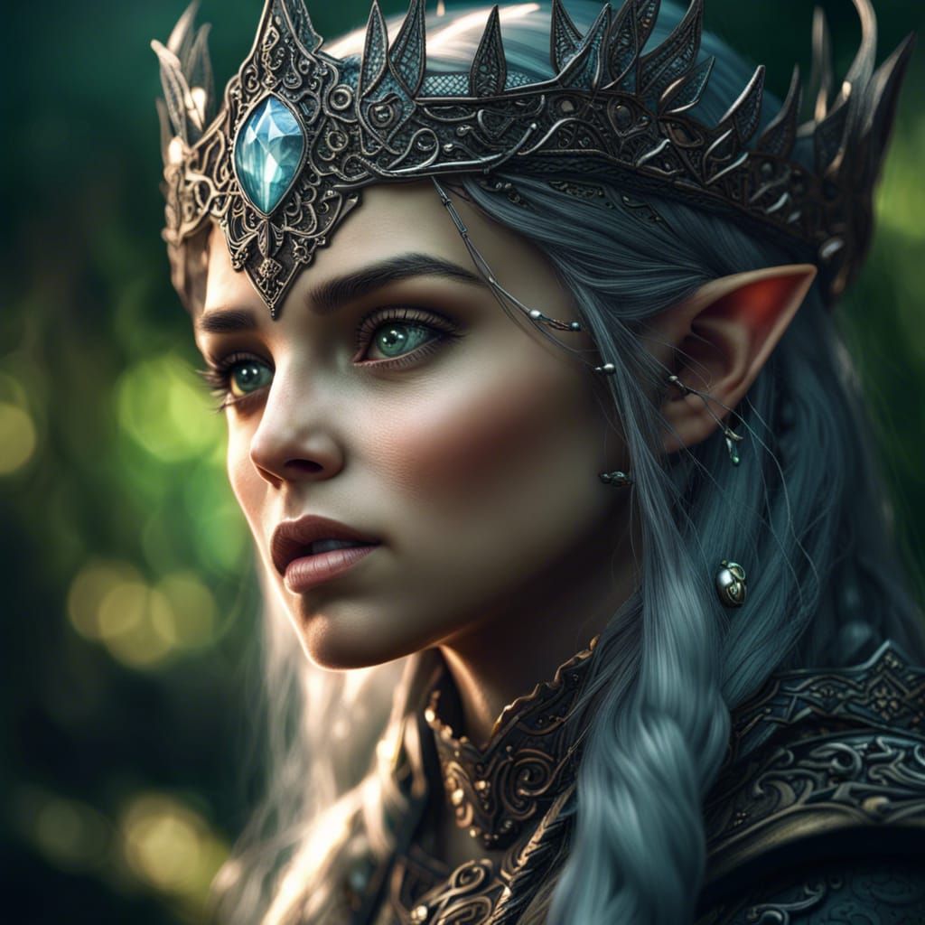 Hyperrealistic Elven Princess Portrait in HDR