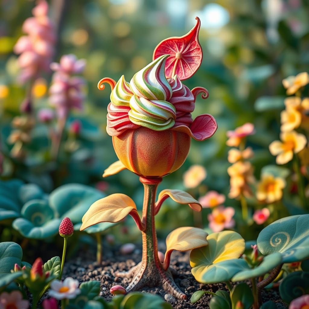 Whimsical Ice Cream Garden Blooms in Vibrant Colors