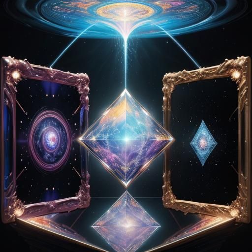 Holographic Woman Emerges from Kaleidoscopic Book