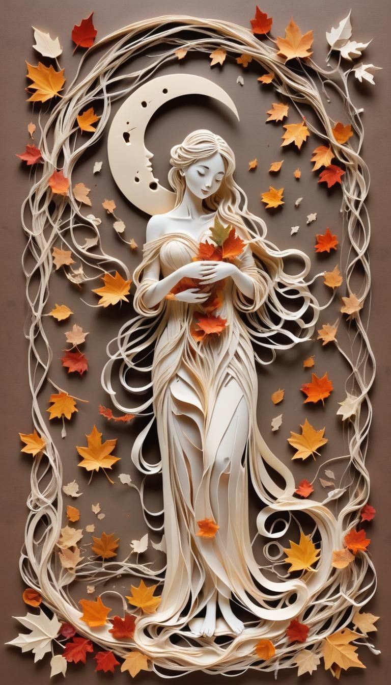 Newspaper art of most beautiful attractive mother made of cr...