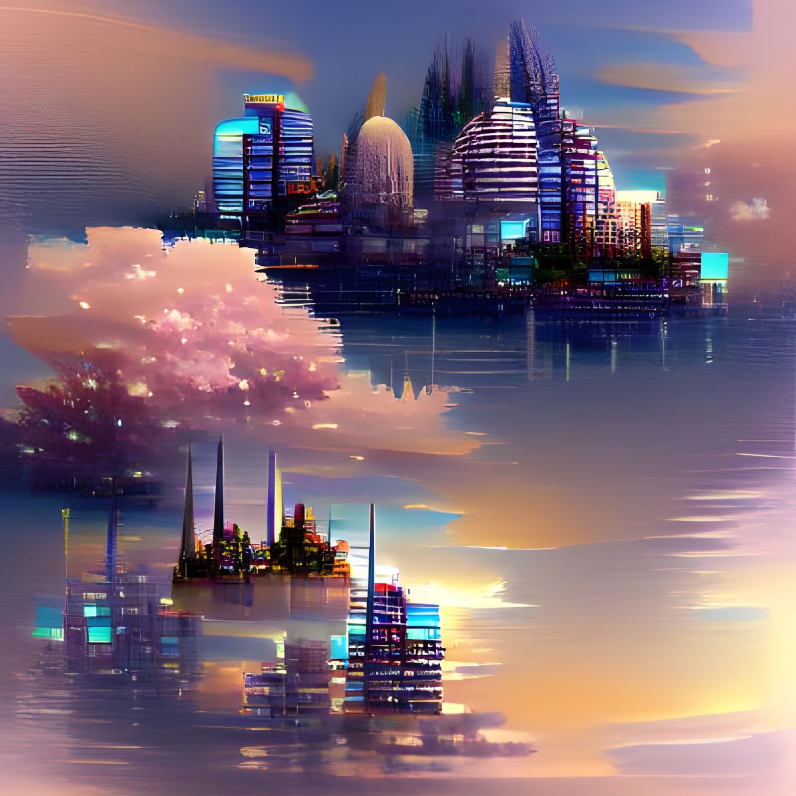 Tranquil Cityscape at Twilight